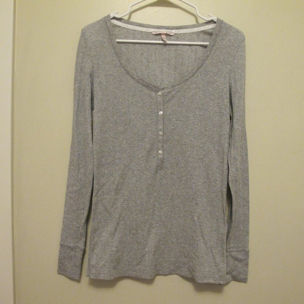 Victoria Secret Grey Long Sleeve Button Down Top